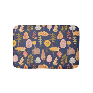 Alfombrilla De Baño Árboles multicolores: Vintage de mediados de otoño