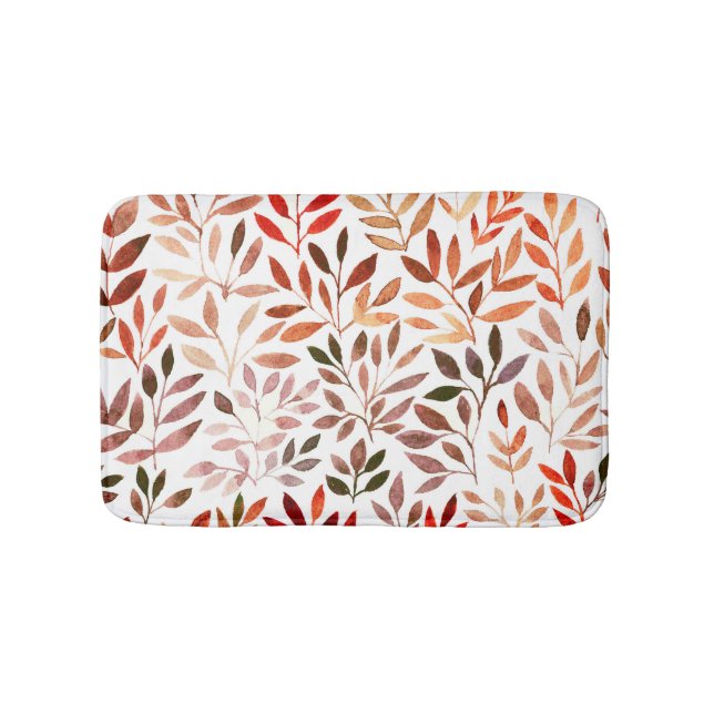 Alfombrilla De Baño Árboles retro, acuarela sin costuras. (Anverso)