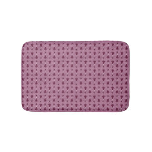 Alfombrilla De Baño Árboles tradicionales de Navidad y renos rosados