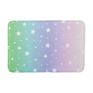 Alfombrilla De Baño Arco iris estrellas pastel Farbverlauf Unicorn