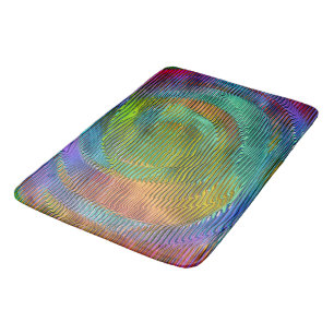 Alfombrilla De Baño Arcoiris espiral con alivio y tiras desordenadas