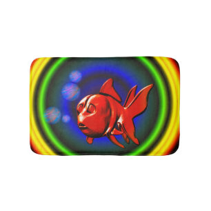 Alfombrilla De Baño Arcoiris Hues Cute Abstract Goldfish
