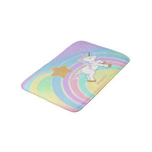 Alfombrilla De Baño Arcoiris magro unicornio