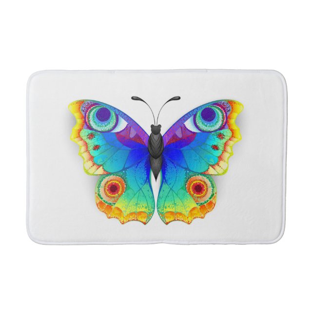 Alfombrilla De Baño Arcoiris mariposa Peacock Eye (Anverso)