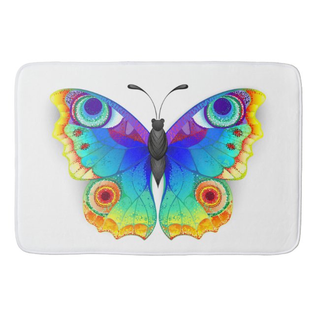 Alfombrilla De Baño Arcoiris mariposa Peacock Eye (Anverso)