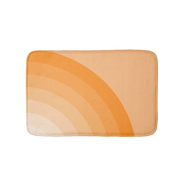 Alfombrilla De Baño Arcoíris Retro Sunburst (Anverso)