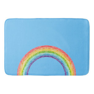 Alfombrilla De Baño Arcoiris y cielo azul
