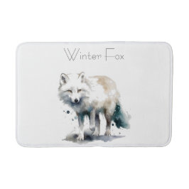 Alfombrilla De Baño Arctic Beauty: Zorro de Invierno personalizado