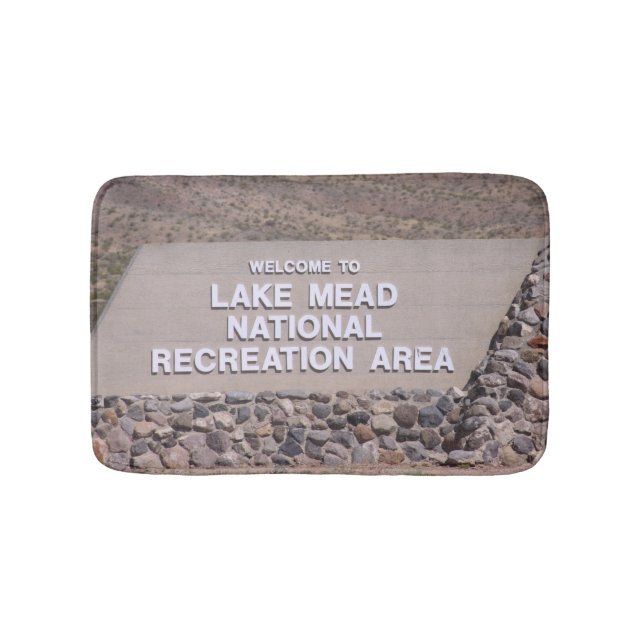 Alfombrilla De Baño Área recreativa Lake Meade Rótulo Bath Mat (Anverso)