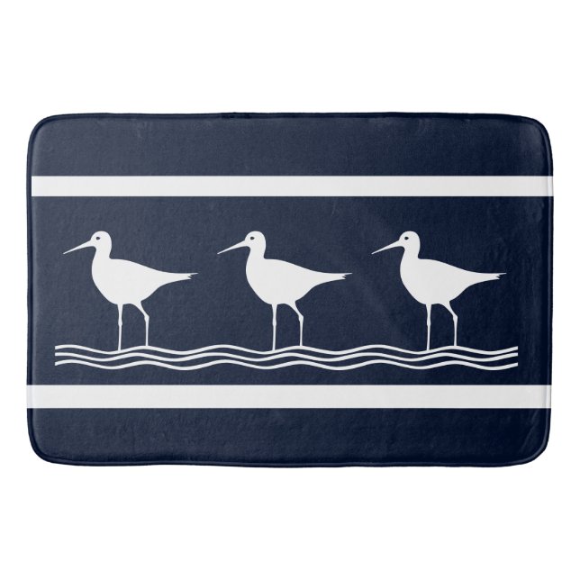 Alfombrilla De Baño Arena blanca Pipers suave marina (Anverso)