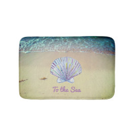 Alfombrilla De Baño Arena de playa personalizada y conchas marinas 