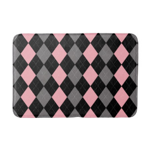 Alfombrilla De Baño Argel gris negro rosado retro