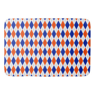 Alfombrilla De Baño Argel Preppy Tradicional en Naranja y Azul