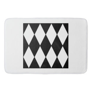 Alfombrilla De Baño arlequín blanco y negro