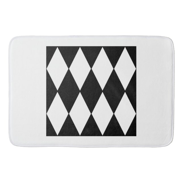 Alfombrilla De Baño arlequín blanco y negro (Anverso)
