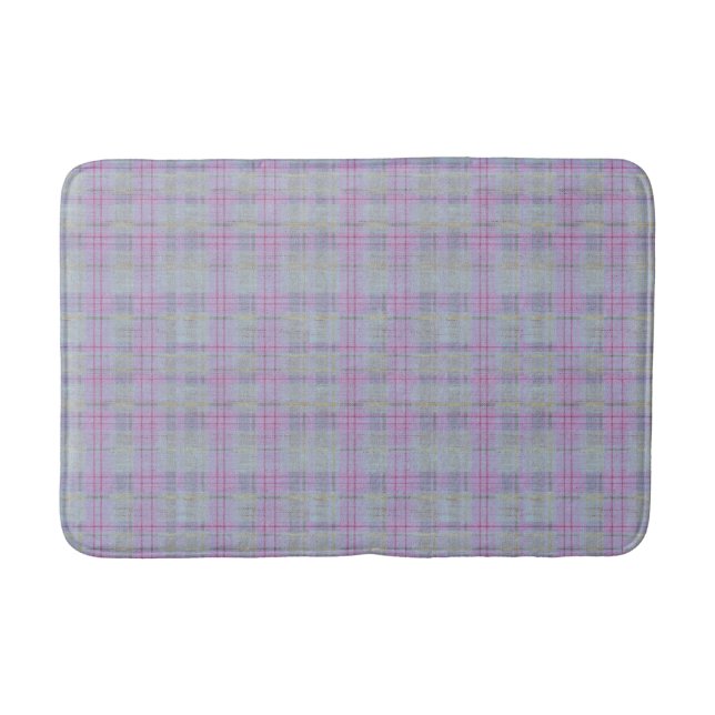 Alfombrilla De Baño Armonía de Cuadros de Lavanda  (Anverso)