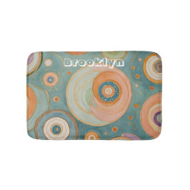 Alfombrilla De Baño Armonía Kaleidoscope: Los Círculos Swirly Pastel