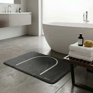 Alfombrilla De Baño Arquitectónico Gris Carbón Silenciado Arco Moderno
