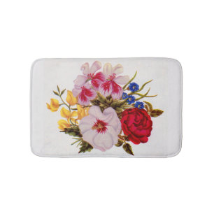 Alfombrilla De Baño Arreglo floral de flores del siglo XVIII