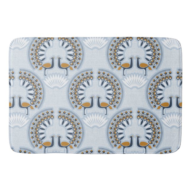 Alfombrilla De Baño Art Deco retro Peacock (Anverso)