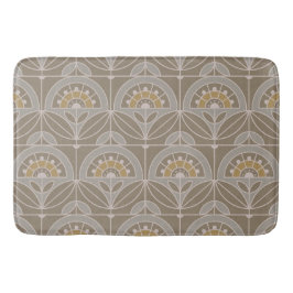 Alfombrilla De Baño Art Deco Tile Floral (niebla evergreen)