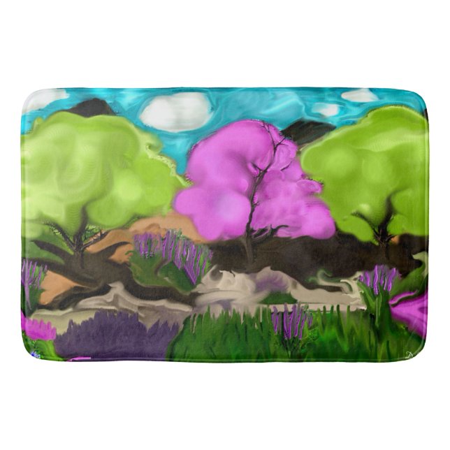 Alfombrilla De Baño Arte abstracto de candía de algodón (Anverso)