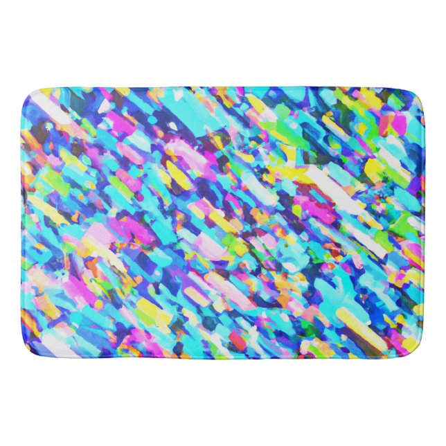 Alfombrilla De Baño Arte abstracto de color arcoiris (Anverso)