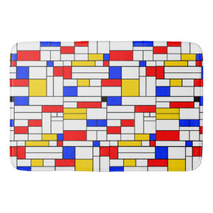 Alfombrilla De Baño Arte abstracto estilo Piet Mondrian