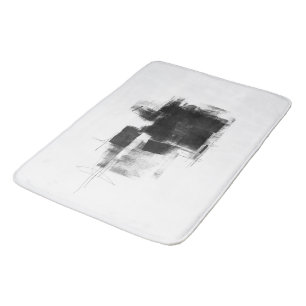 Alfombrilla De Baño Arte abstracto mínimo en blanco y negro Nr111