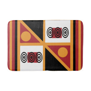 Alfombrilla De Baño Arte abstracto moderno deco patrón boho africano