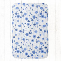Arte botánico azul blanco de flor silvestre