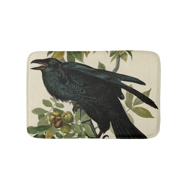 Alfombrilla De Baño Arte clásico Audubon Raven (Anverso)