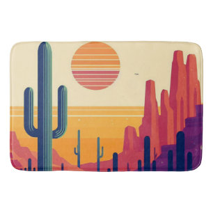 Alfombrilla De Baño Arte colorido del desierto del sudoeste