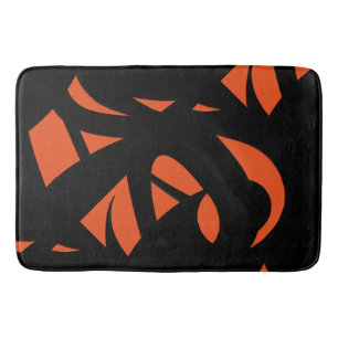 Alfombrilla De Baño Arte contemporáneo naranja / negro