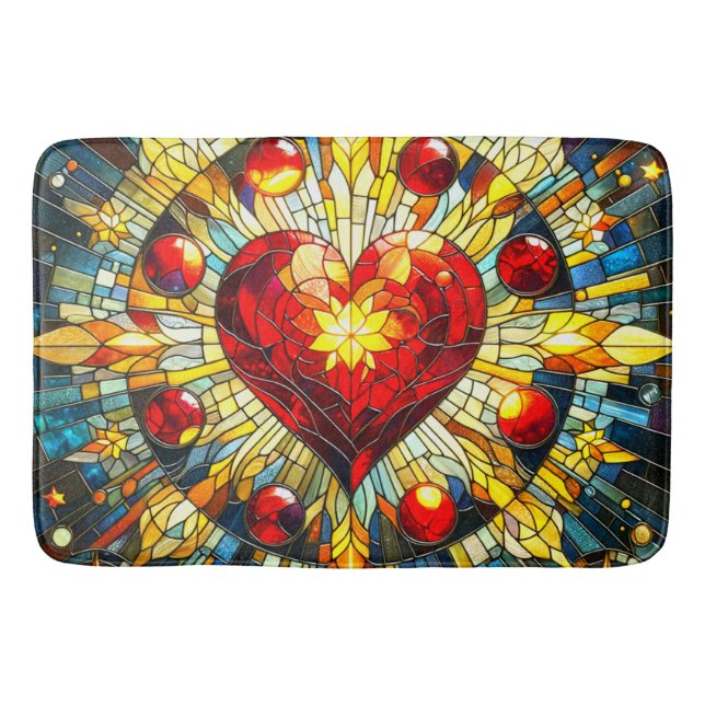 Alfombrilla De Baño Arte de corazón (Anverso)