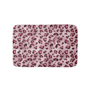 Alfombrilla De Baño Arte de estampado de leopardo rosa Textura de pelo