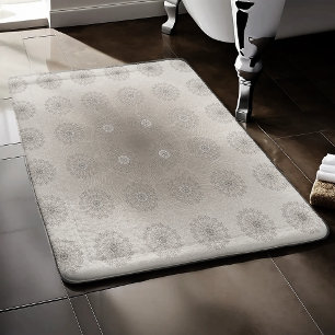 Alfombrilla De Baño Arte de estampado textil floral de arena