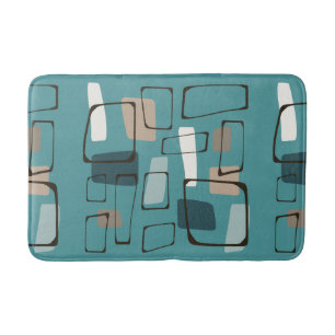 Alfombrilla De Baño Arte de estilo Eames Turquoise