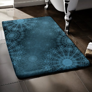 Alfombrilla De Baño Arte de flor de esparkling en el cielo nocturno