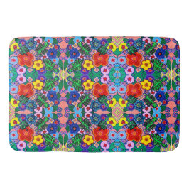 Alfombrilla De Baño Arte de flores luminosas abstractas