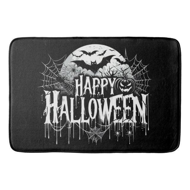 Alfombrilla De Baño Arte de Halloween feliz (Anverso)