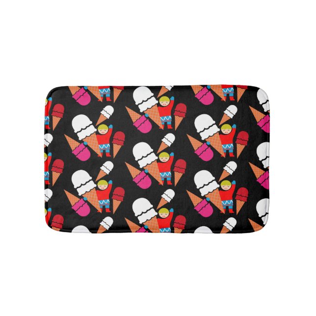 Alfombrilla De Baño Arte De Helado Retro Vintage (Anverso)