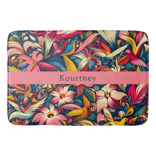 Alfombrilla De Baño Arte de jardín abstracto moderno (Anverso)