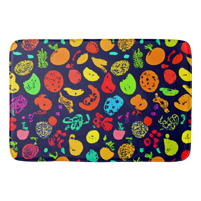 Alfombrilla De Baño Arte de patrón de neón colorido (Anverso)