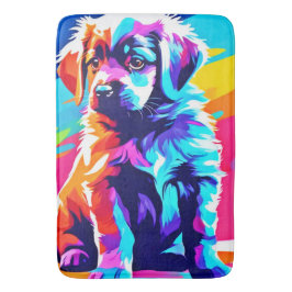 Alfombrilla De Baño Arte de perros con abrazo de arcoiris