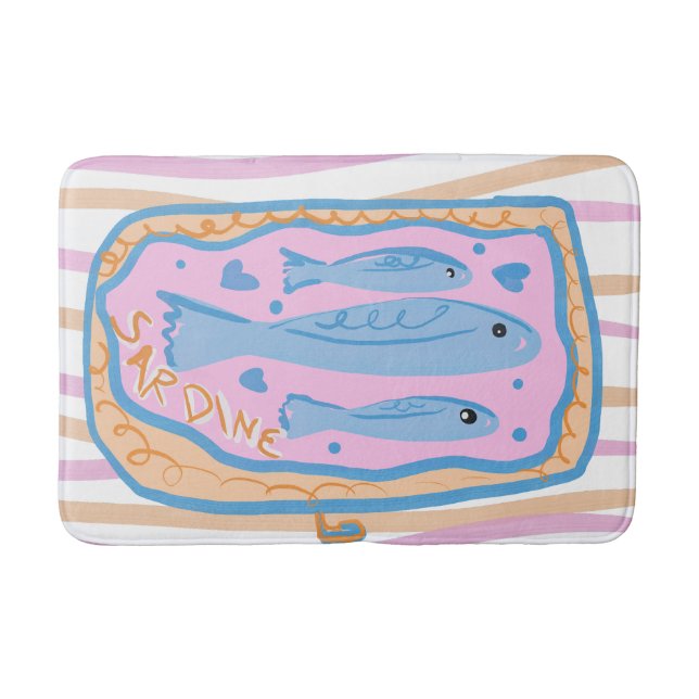 Alfombrilla De Baño Arte de sardinas lindas (Anverso)