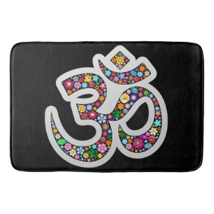 Alfombrilla De Baño Arte de Símbolo Floral Namaste