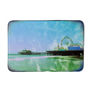 Alfombrilla De Baño Arte digital Blue Santa Monica Pier