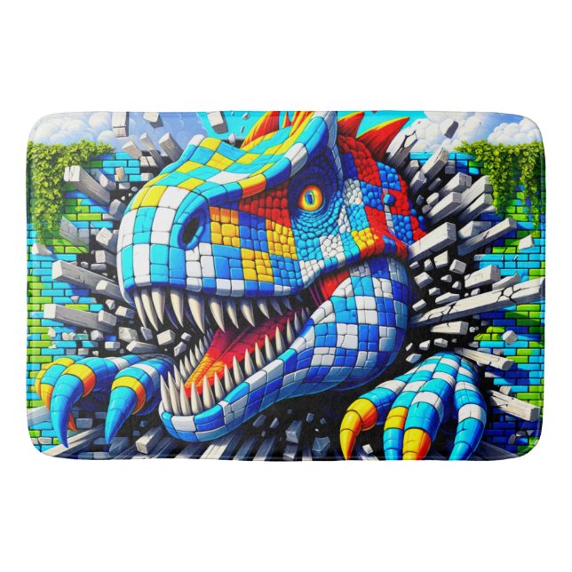 Alfombrilla De Baño Arte Dinosaurio (Anverso)