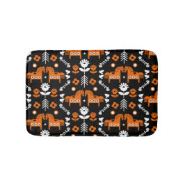 Alfombrilla De Baño Arte folclórico escandinavo de caballos